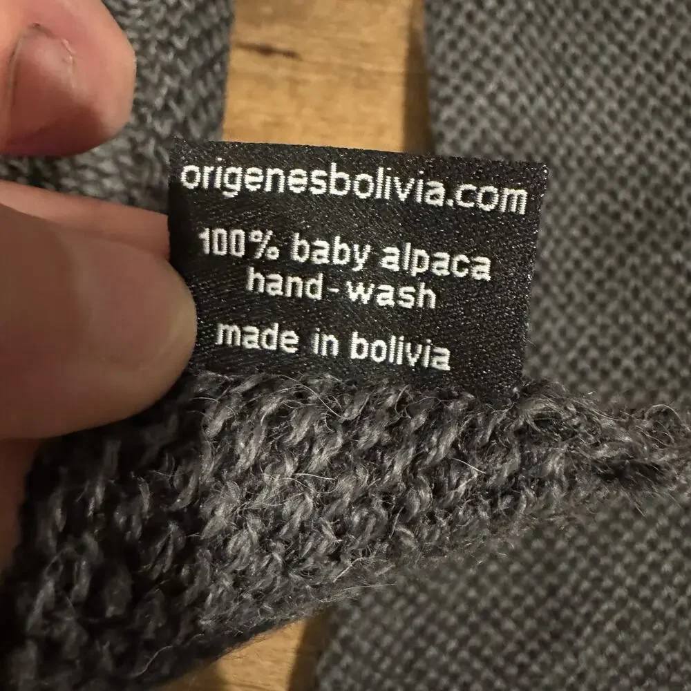 100% Baby Alpaca Super Soft Scarf Mixed Print Gray Minimalist Quiet Luxury